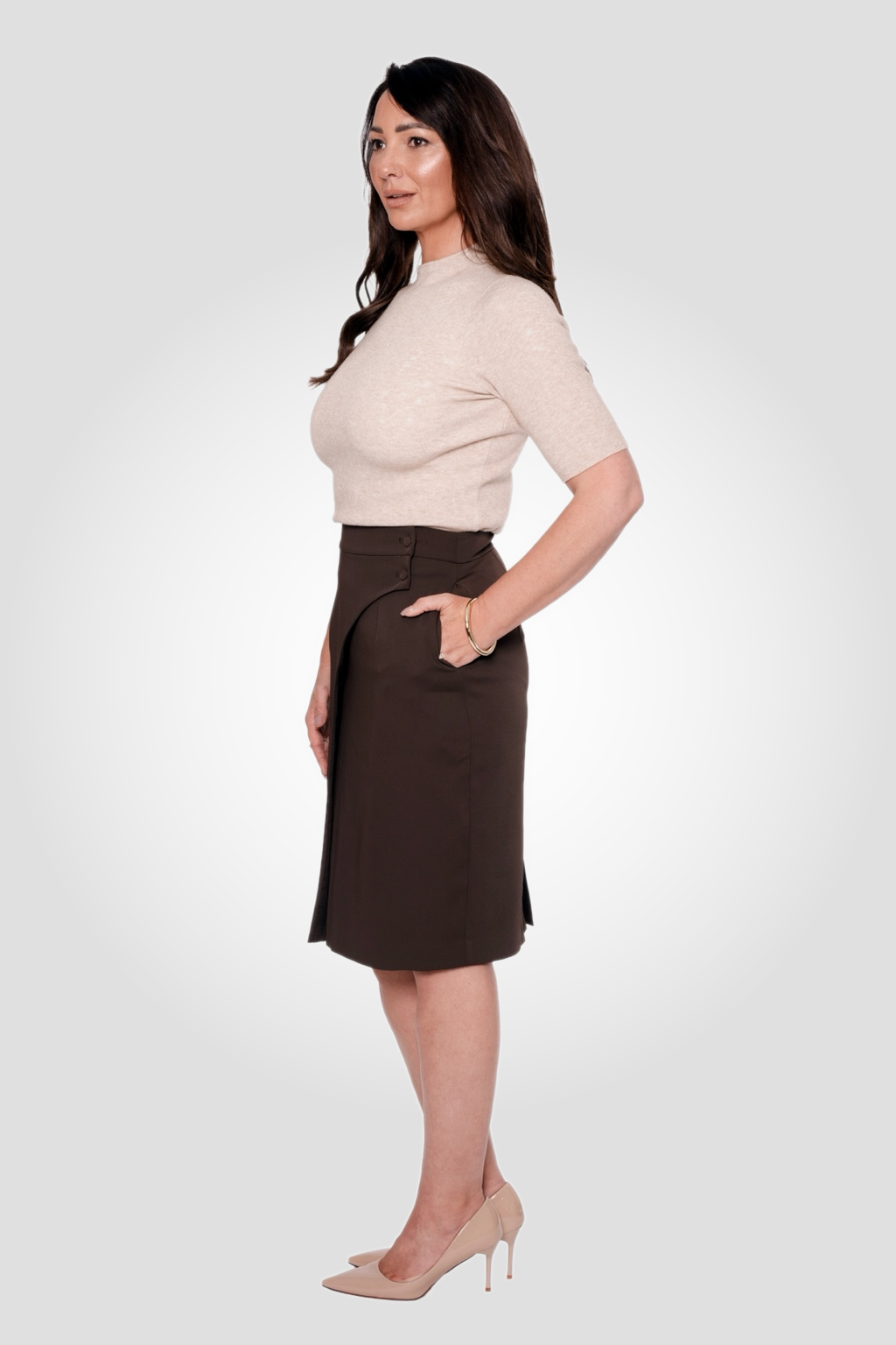 Helena Brown Short Skirt