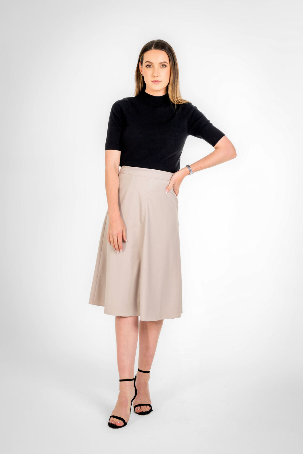 Charlotte Cream Flare Skirt