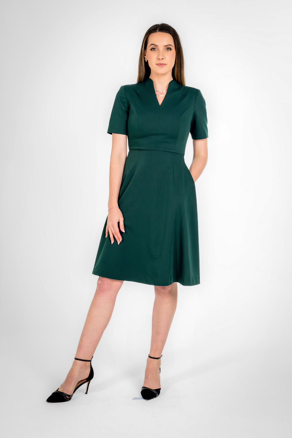 Aurora Olive Flare Dress