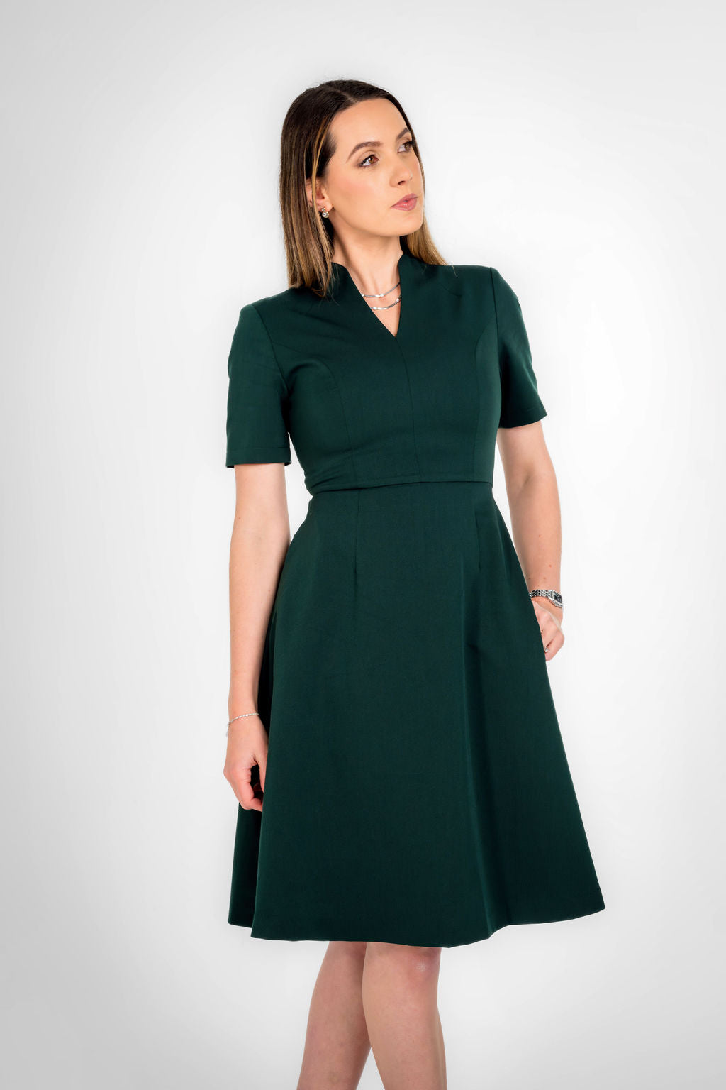 Aurora Olive Flare Dress