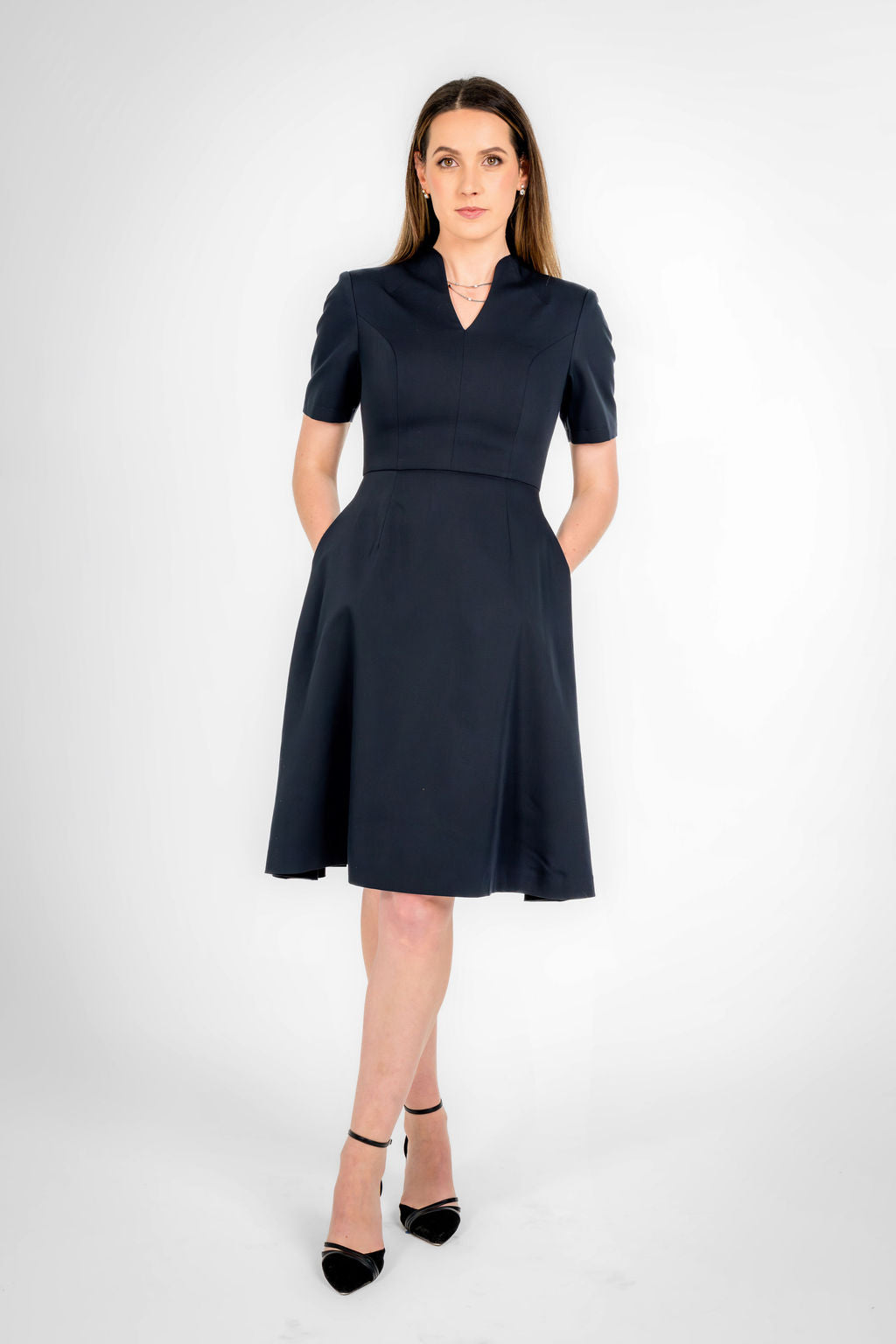 Aurora Charcoal Black Flare Dress
