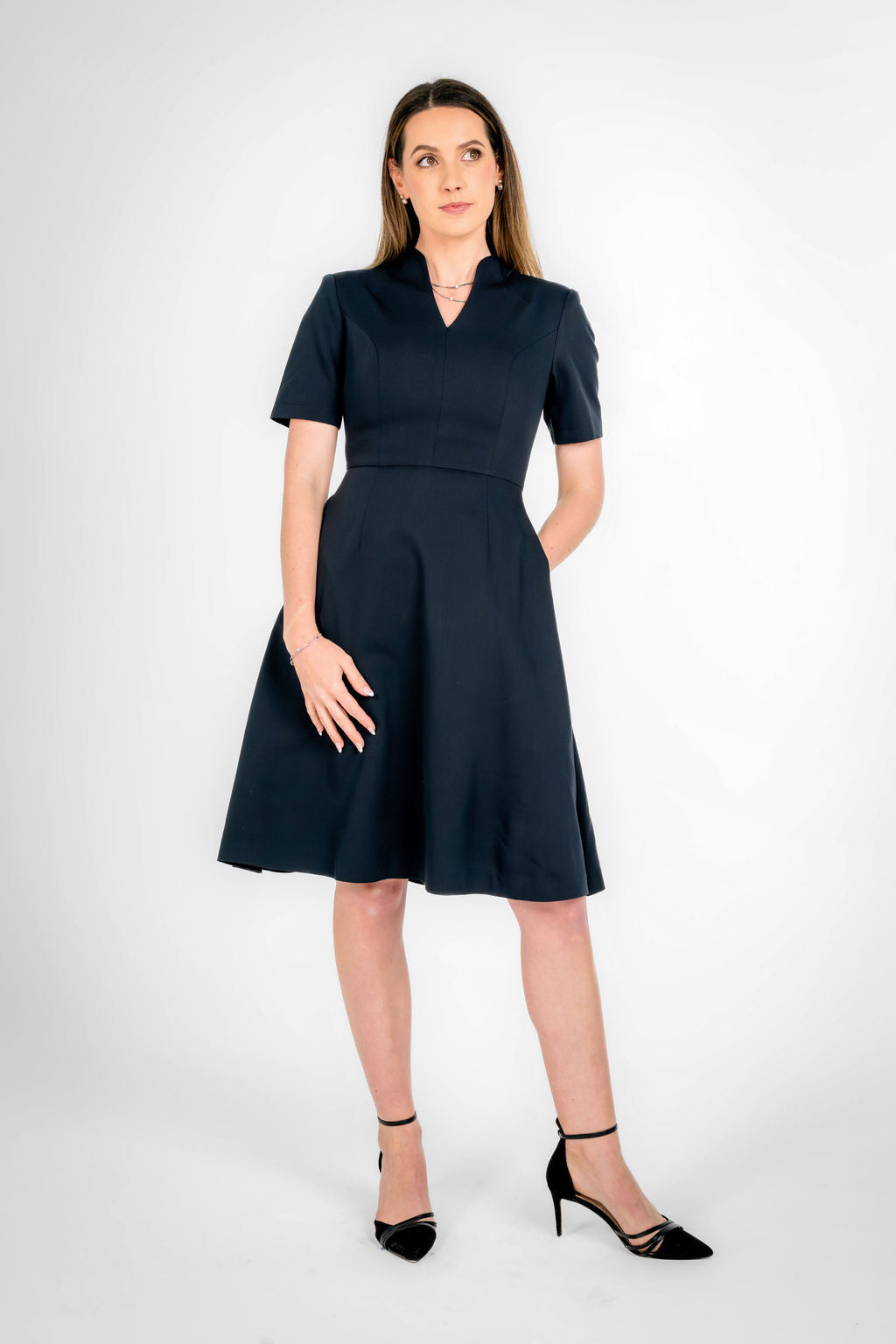Aurora Charcoal Black Flare Dress