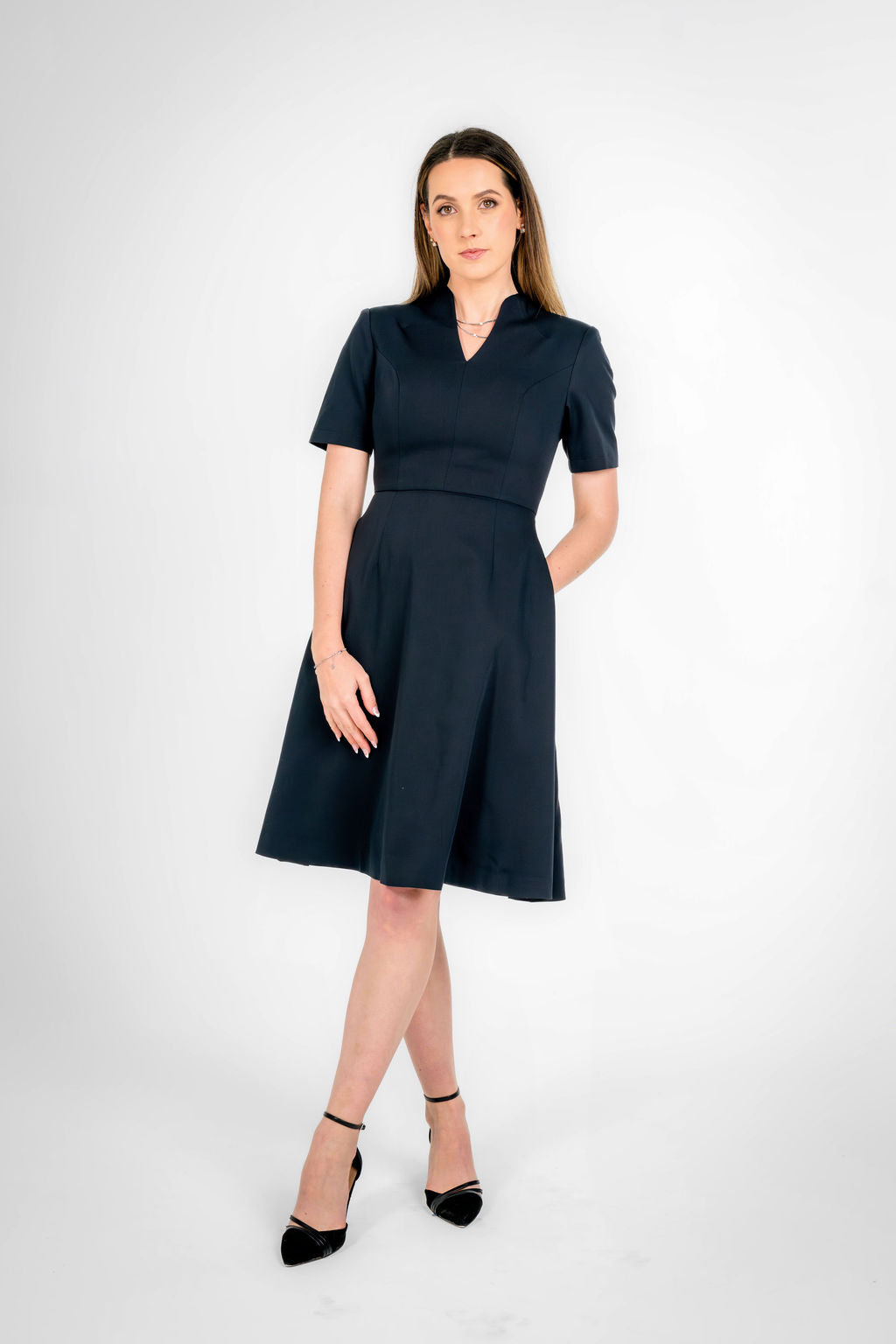 Aurora Charcoal Black Flare Dress